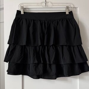Alice + Olivia Black Tiered Mini Skirt